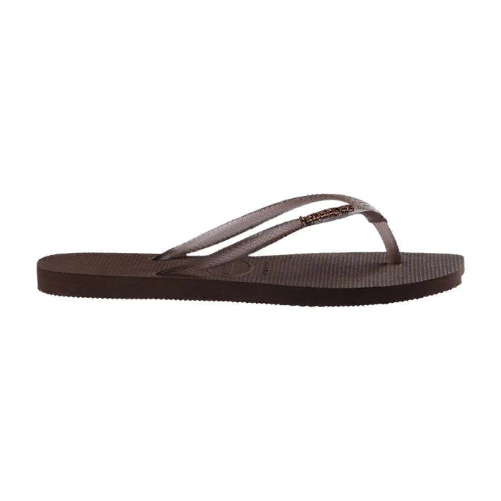 HAVAIANAS Slim Split Flip Flops Brown 4150398-0727
