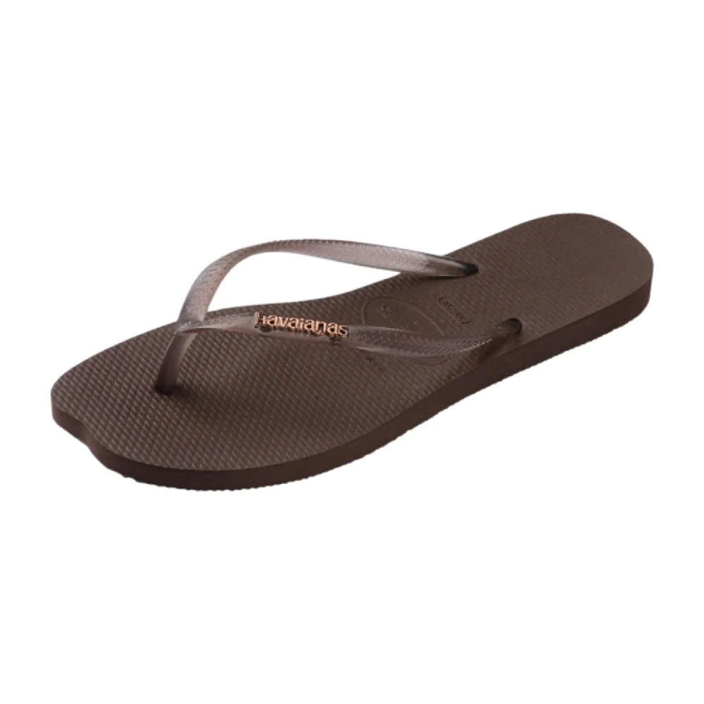 HAVAIANAS Slim Split Flip Flops Brown 4150398-0727