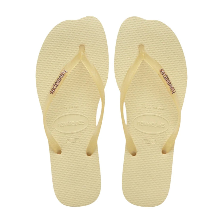 HAVAIANAS Slim Split Flip Flops Beige 4150398-9256