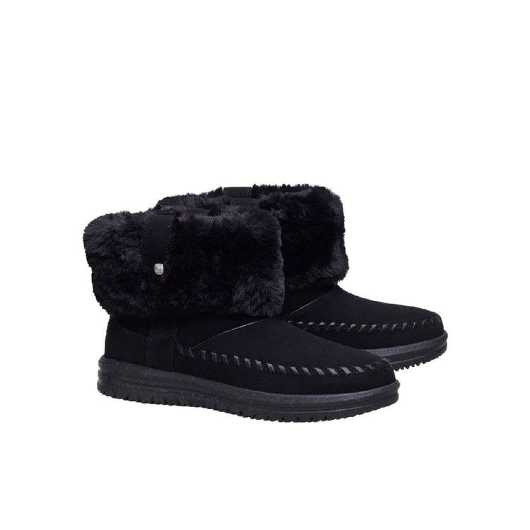 HEY DUDE Camden Cuff Classic Cozy Boots Black 44283-060