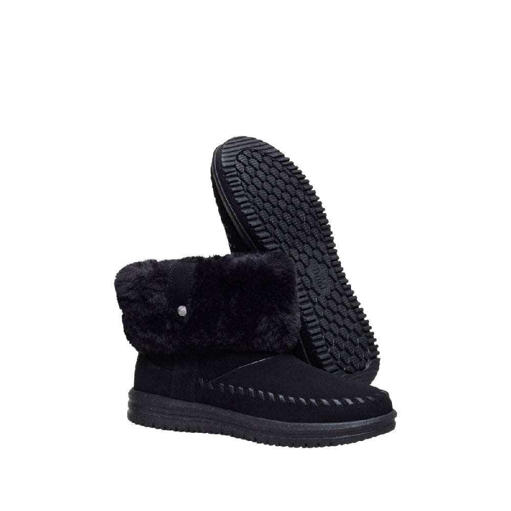 HEY DUDE Camden Cuff Classic Cozy Boots Black 44283-060