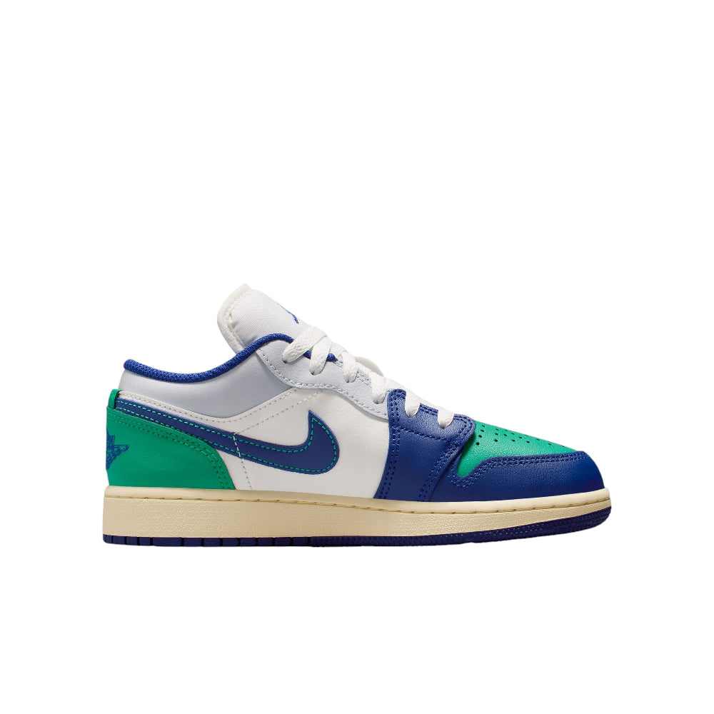 JORDAN Air Jordan 1 Low White Blue Green Sneakers GS 553560-147