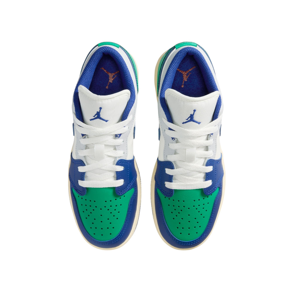 JORDAN Air Jordan 1 Low White Blue Green Sneakers GS 553560-147
