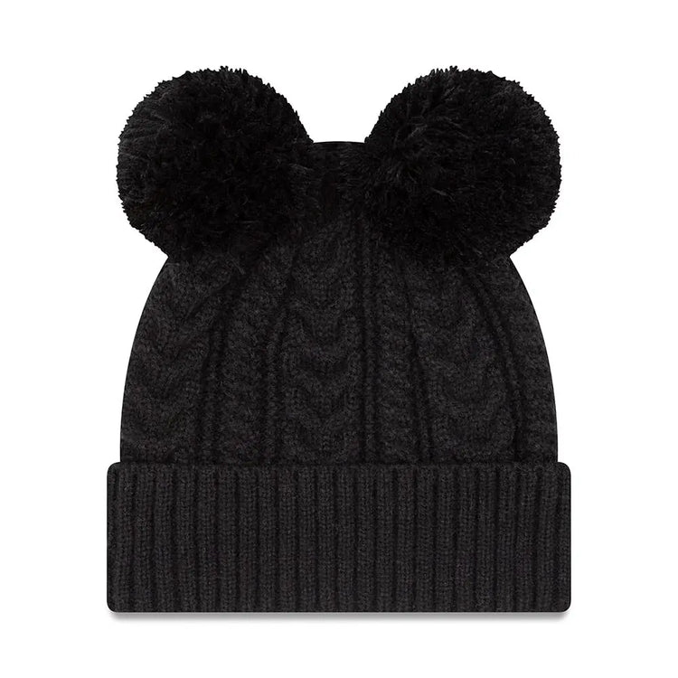 NEW ERA New York Yankees Double Pom Womens Black Bobble Beanie Hat 60284829