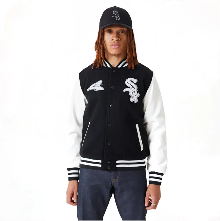 NEW ERA MLB Chcago White Sox  Wordmark Varsity Jacket Black 60301350