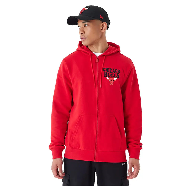 NEW ERA Chicago Bulls Nba Script Red Full Zip Hoodie 60435522