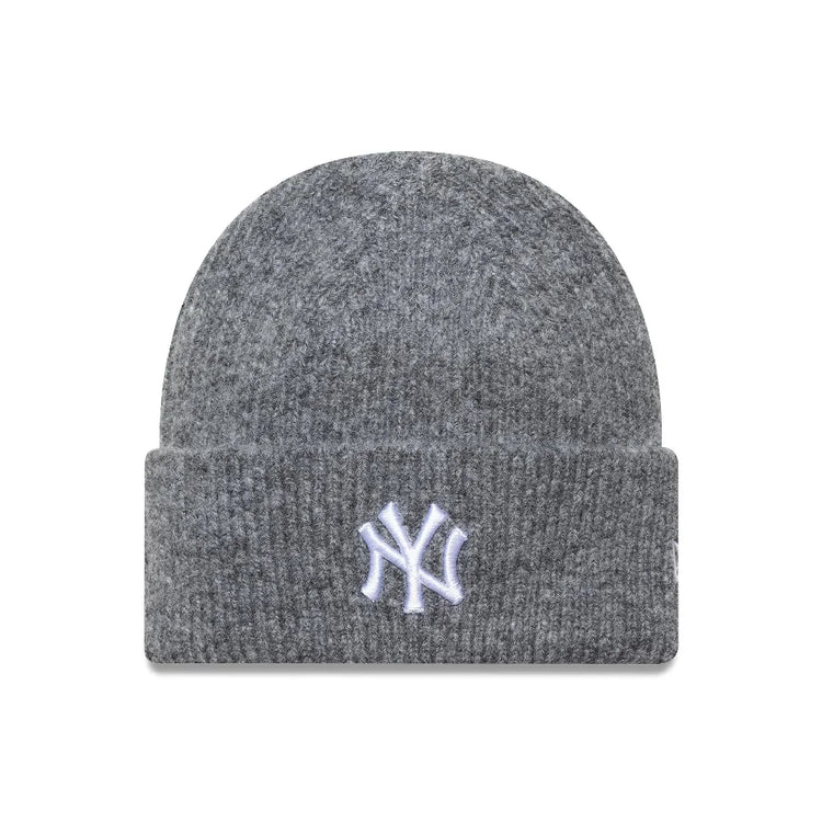 NEW ERA New York Yankees Womens Grey Wide Cuff Knit Beanie Hat 60580753