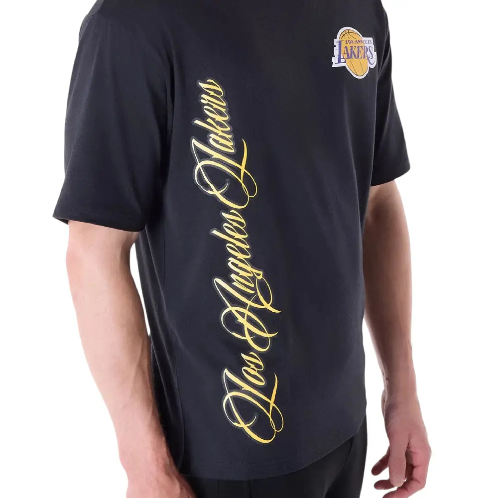 NEW ERA NBA Font Graphic LA Lakers T-Shirt Black 60596427
