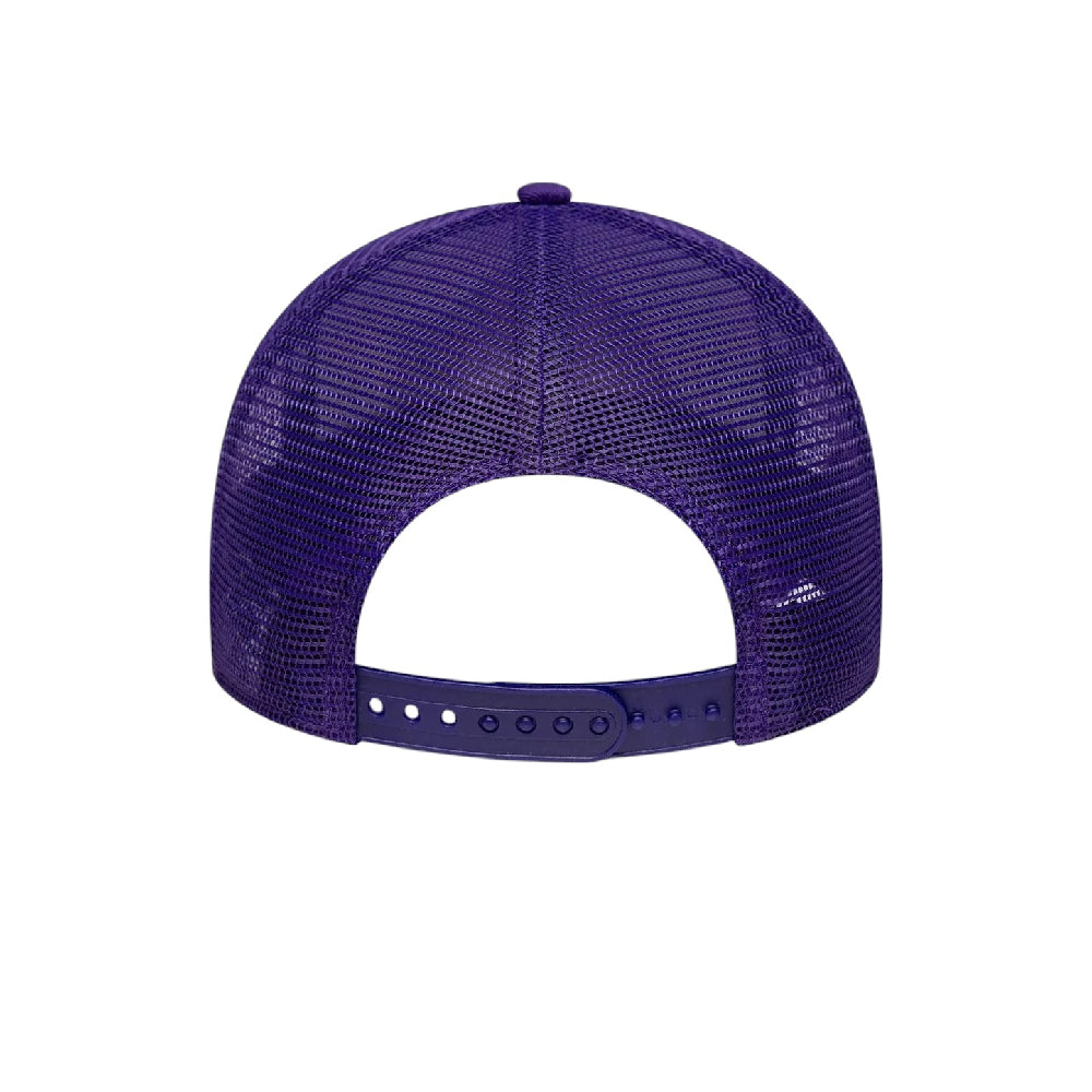 NEW ERA LA Lakers NBA Side Patch Purple 9FORTY A-Frame Trucker Adjustable Cap 60667463