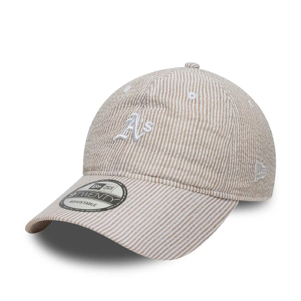 NEW ERA Athletics MLB Seersucker Light Beige 9TWENTY Adjustable Cap 60667565