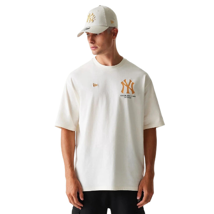 NEW ERA New York Yankees MLB Baseball Graphic Open White Oversized T-Shirt 60667854