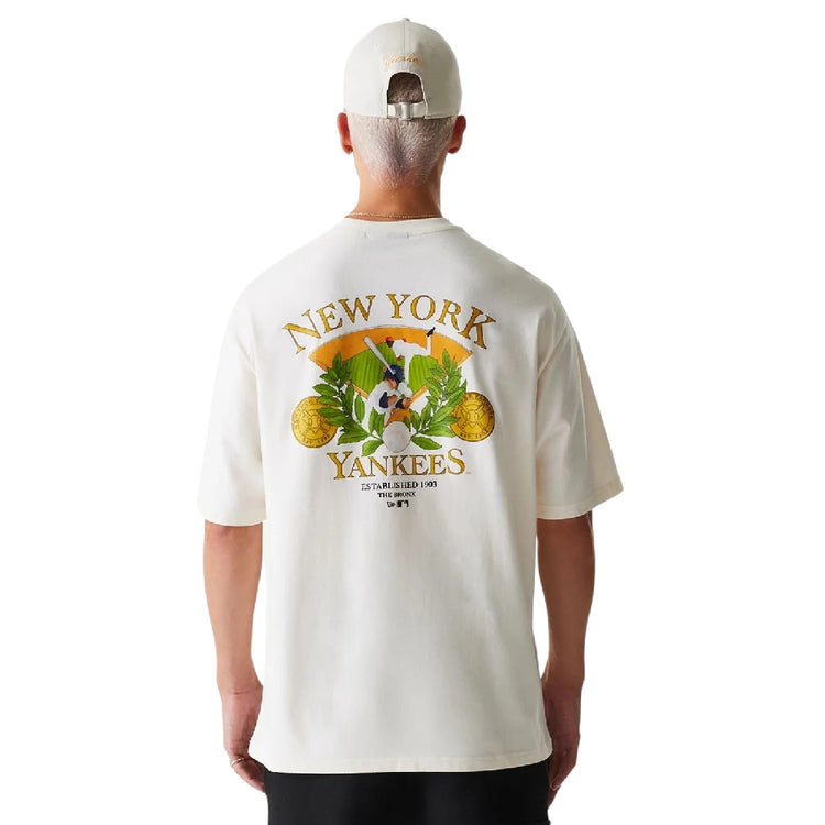 NEW ERA New York Yankees MLB Baseball Graphic Open White Oversized T-Shirt 60667854