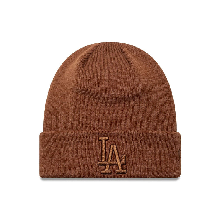 NEW ERA LA Dodgers MLB League Essential Brown Cuff Knit Beanie Hat 60691384