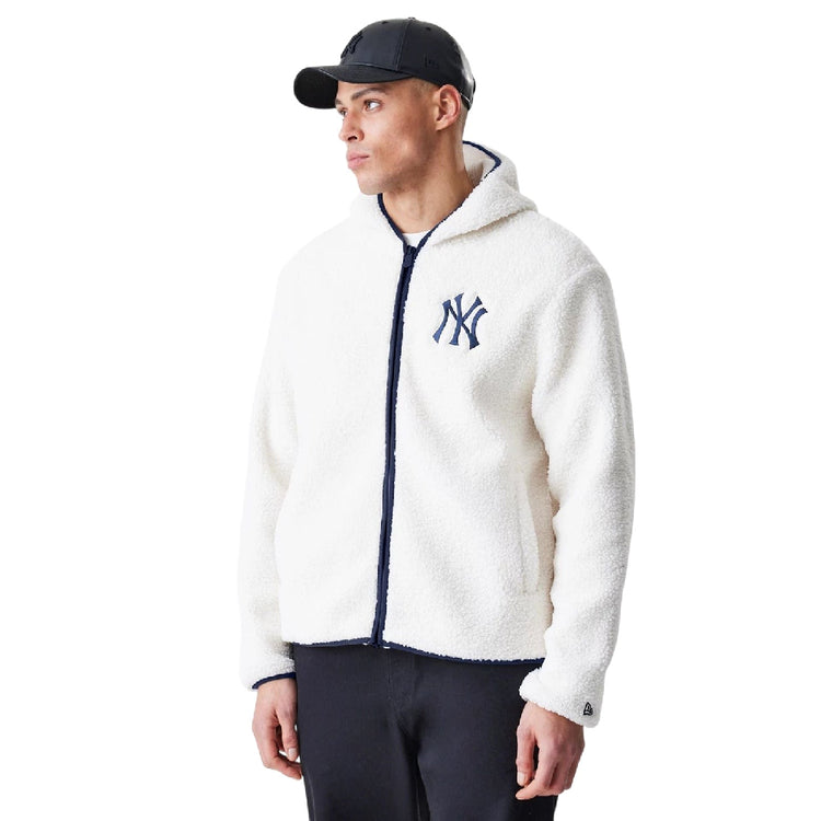 NEW ERA New York Yankees MLB Open White Hooded Sherpa Jacket 60758709