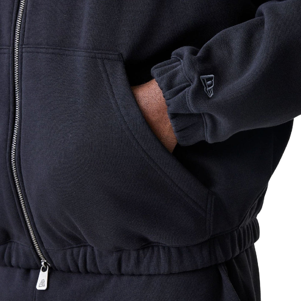 NEW ERA Chicago Bulls NBA Linear Black Oversized Full Zip Hoodie 60758752