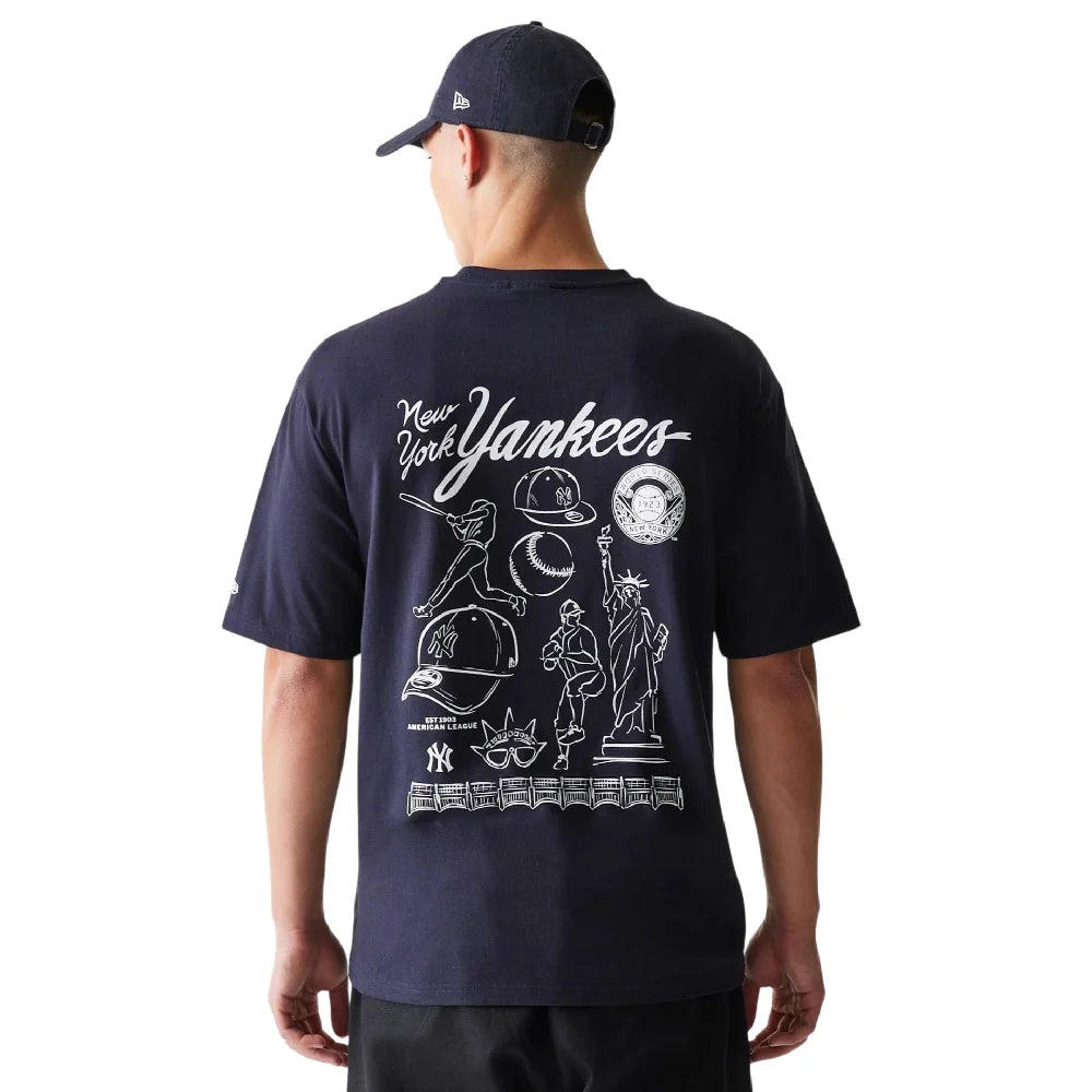 NEW ERA New York Yankees MLB Baseball Graphic Navy Oversized T-Shirt 60771579