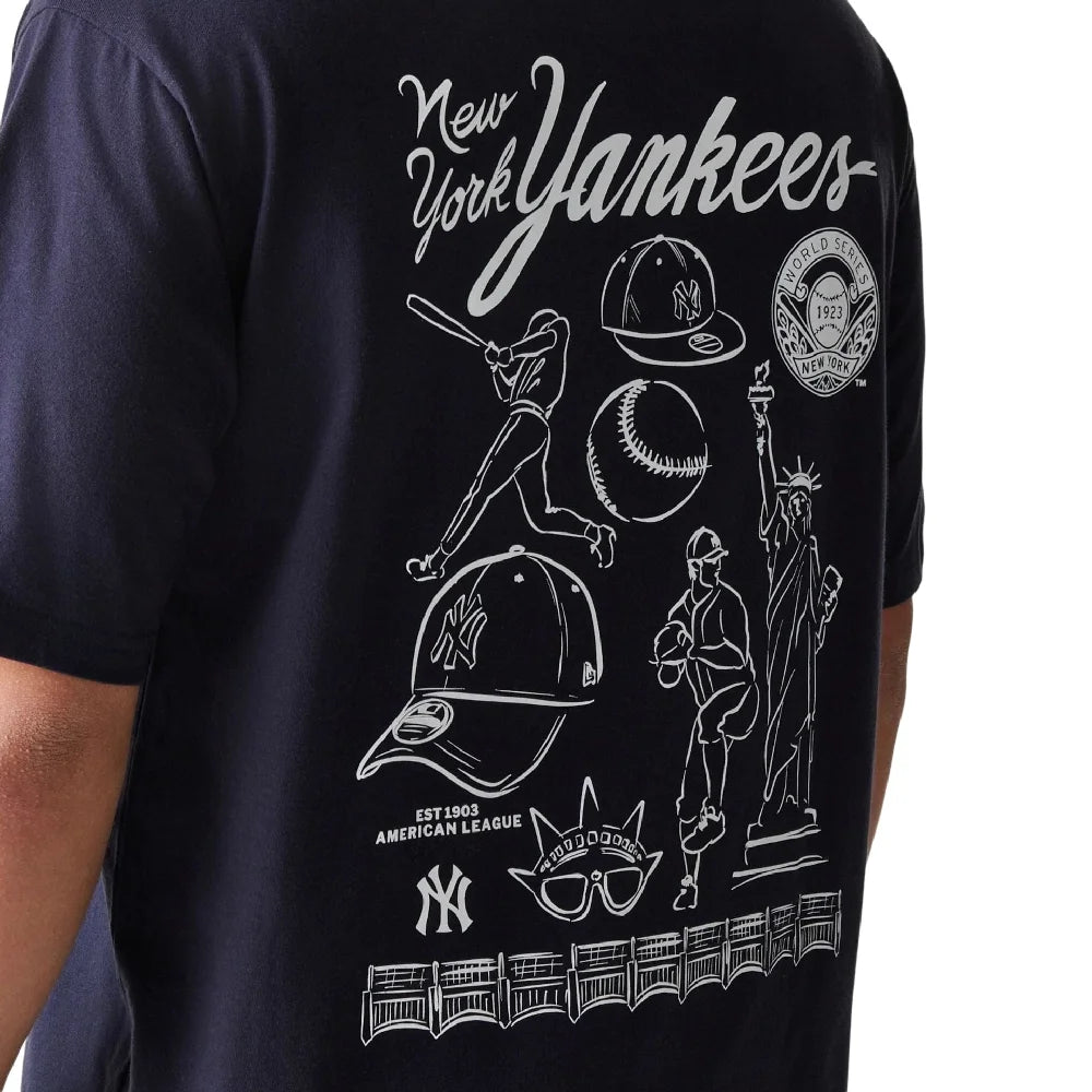 NEW ERA New York Yankees MLB Baseball Graphic Navy Oversized T-Shirt 60771579