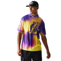NEW ERA LA Lakers NBA All Over Print Purple T-Shirt 60771590