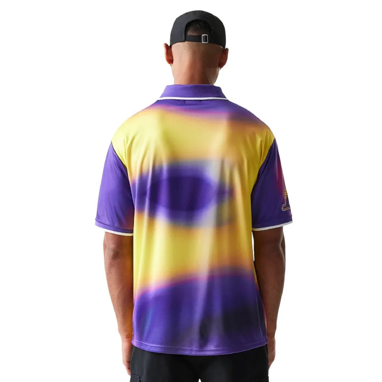 NEW ERA LA Lakers NBA All Over Print Purple T-Shirt 60771590