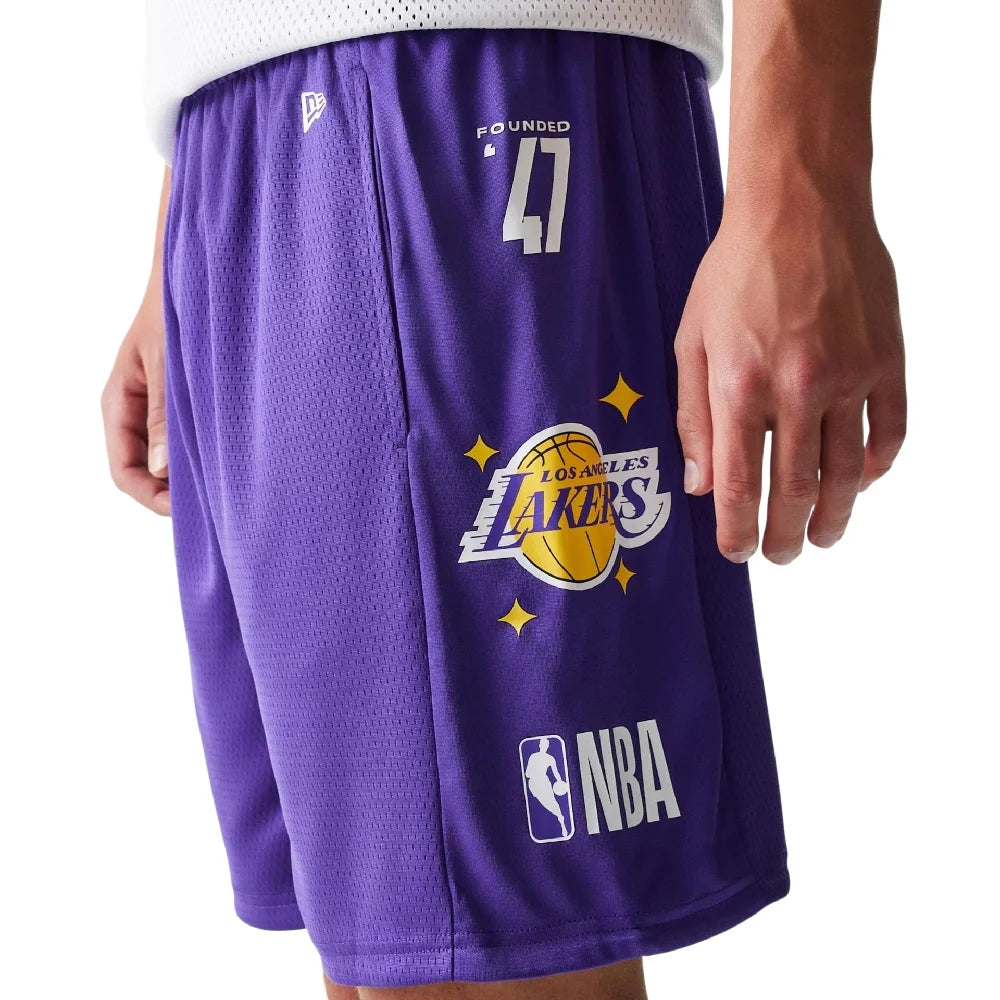 NEW ERA LA Lakers NBA Mesh Purple Shorts 60771596