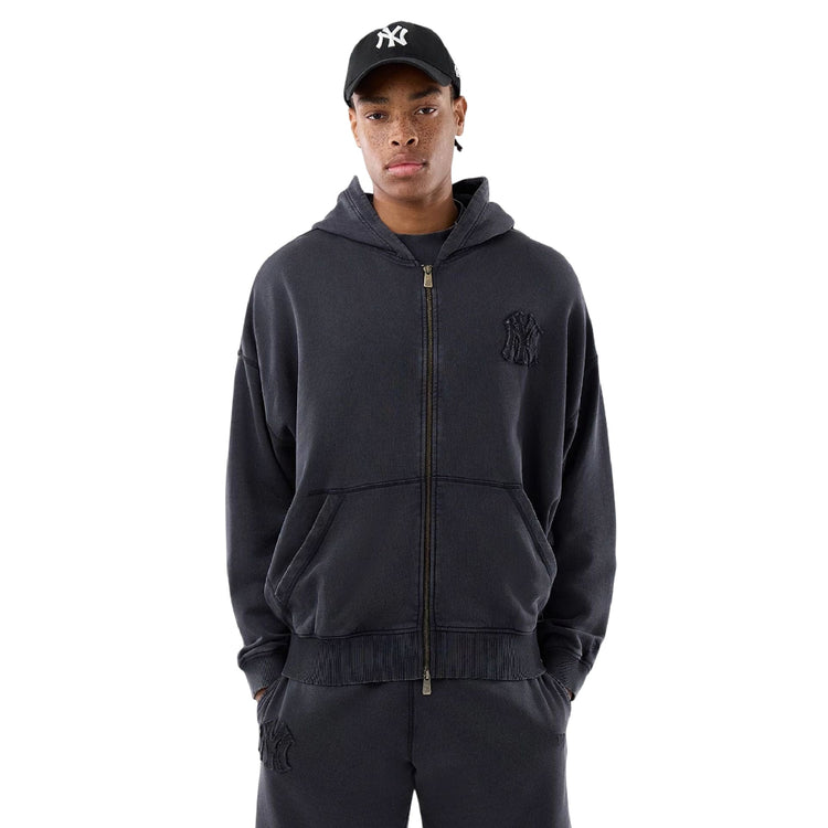 NEW ERA New York Yankees MLB Washed Black Full Zip Hoodie 60771646