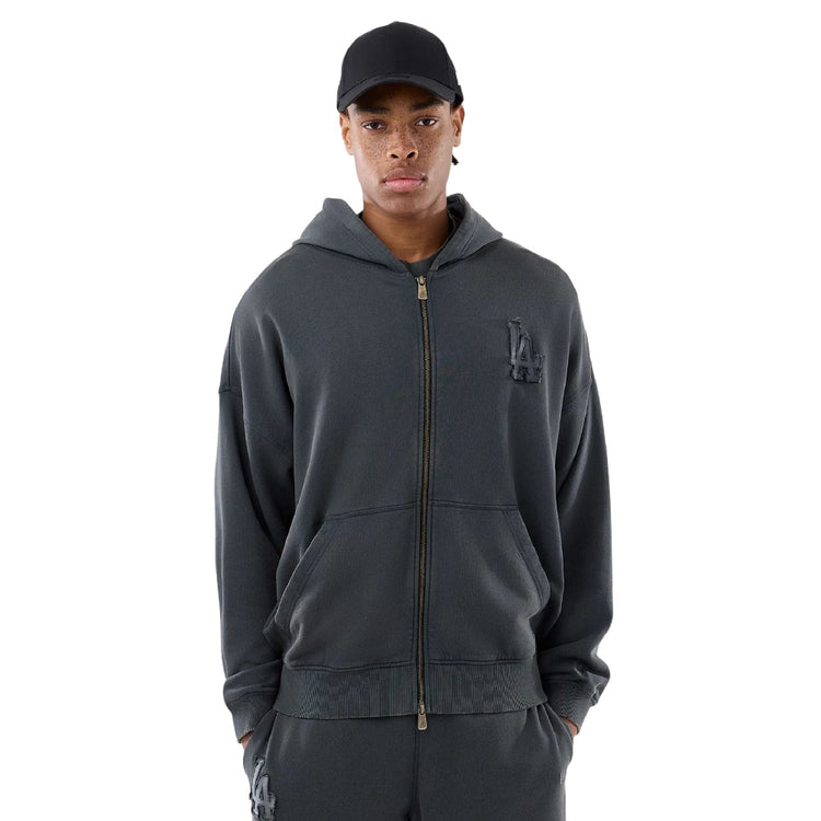 NEW ERA LA Dodgers MLB Washed Dark Grey Full Zip Hoodie 60771647