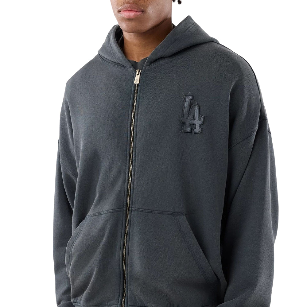 NEW ERA LA Dodgers MLB Washed Dark Grey Full Zip Hoodie 60771647