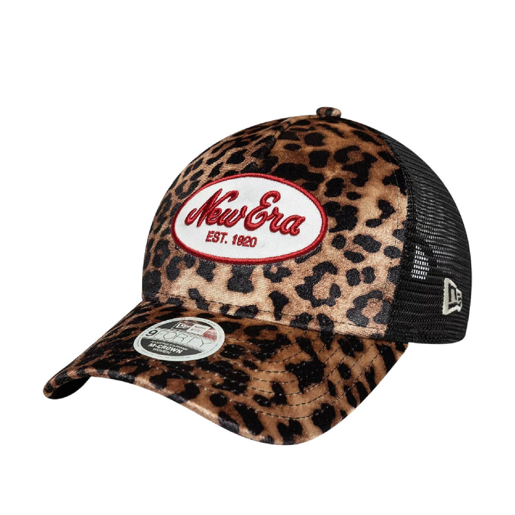 NEW ERA Womens New Era Leopard Light Beige 9FORTY M-Crown A-Frame Trucker Cap 60771767
