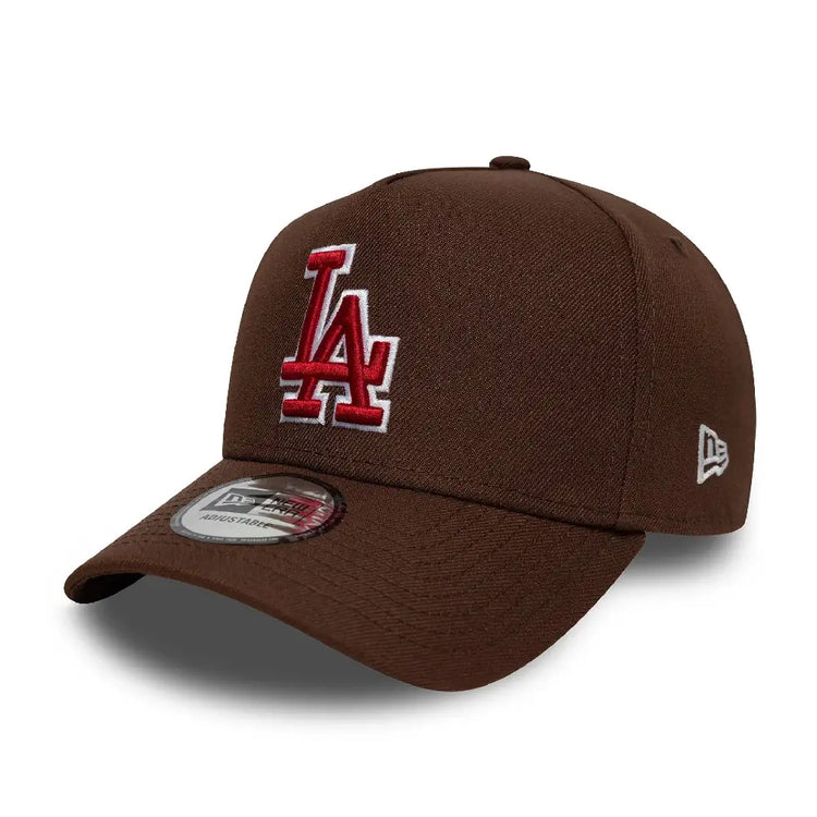 NEW ERA LA Dodgers MLB Outline Script Brown 9FORTY E-Frame Cap 60771811