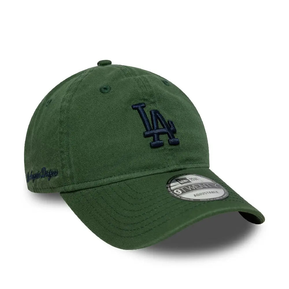 NEW ERA LA Dodgers MLB Washed Script Dark Green 9TWENTY Cap 60771812