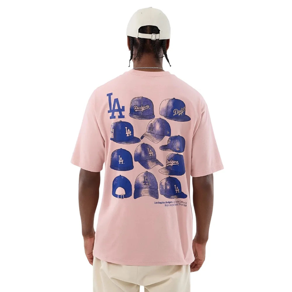 NEW ERA LA Dodgers MLB Cap Graphic Pastel Pink Oversized T-Shirt 60856136
