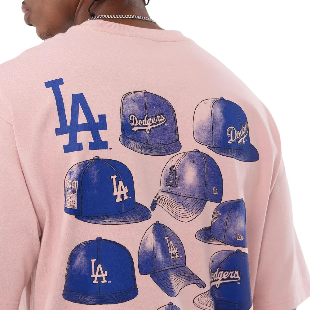NEW ERA LA Dodgers MLB Cap Graphic Pastel Pink Oversized T-Shirt 60856136
