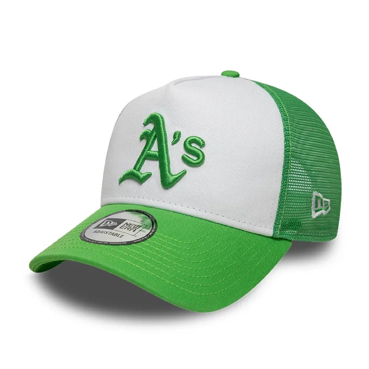 NEW ERA Athletics MLB League Essential Open Green 9FORTY A-Frame Trucker Adjustable Cap 60856267