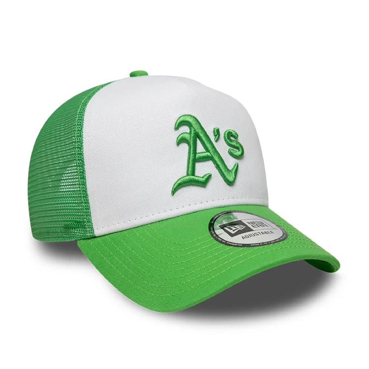 NEW ERA Athletics MLB League Essential Open Green 9FORTY A-Frame Trucker Adjustable Cap 60856267