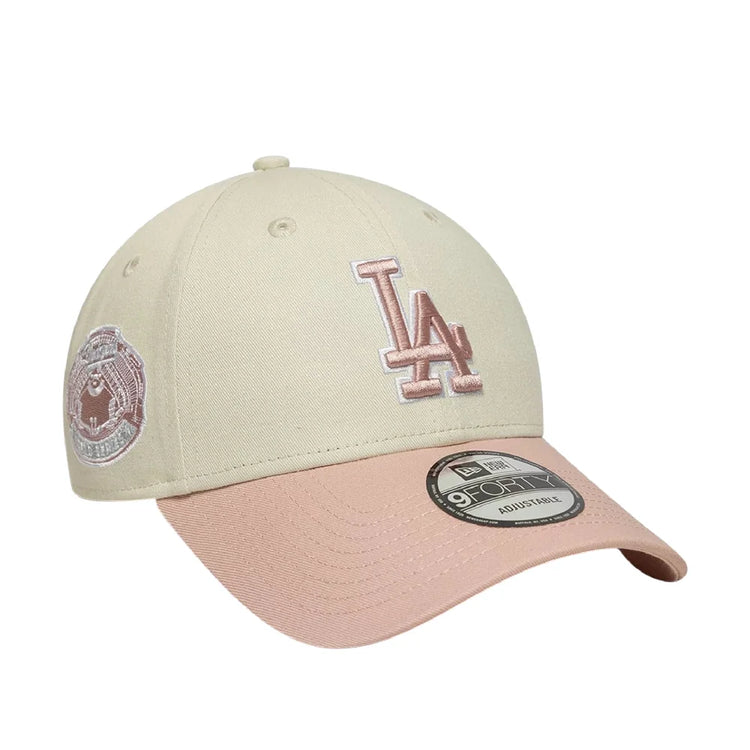 NEW ERA LA Dodgers MLB World Series Patch Light Beige 9FORTY Adjustable Cap 60856270