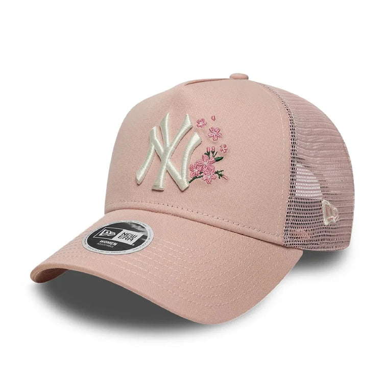 NEW ERA New York Yankees Womens MLB Floral Pastel Pink 9FORTY A-Frame Trucker Adjustable Cap 60856360