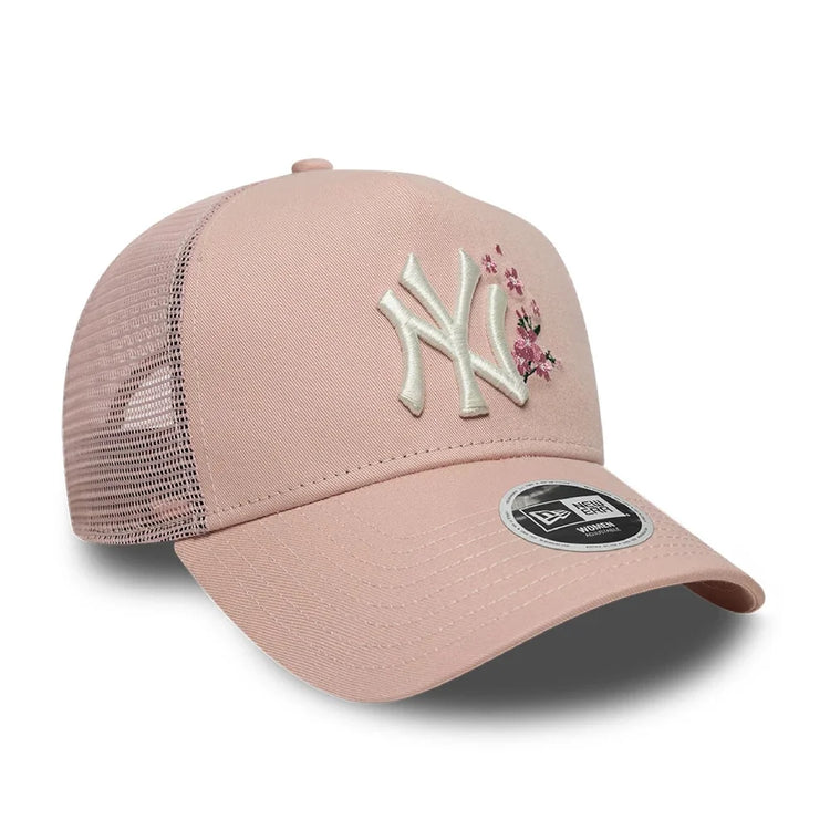 NEW ERA New York Yankees Womens MLB Floral Pastel Pink 9FORTY A-Frame Trucker Adjustable Cap 60856360