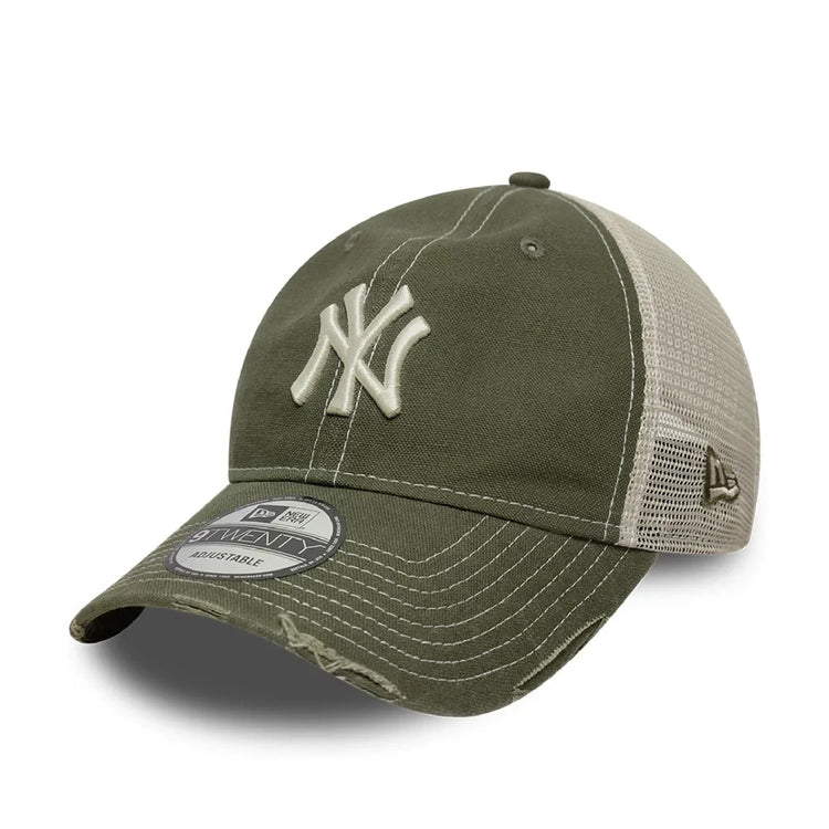NEW ERA New York Yankees MLB Cotton Canvas Green 9TWENTY Trucker Adjustable Cap 60856386