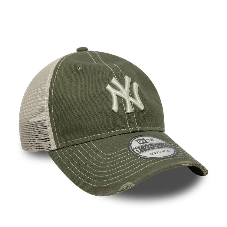 NEW ERA New York Yankees MLB Cotton Canvas Green 9TWENTY Trucker Adjustable Cap 60856386