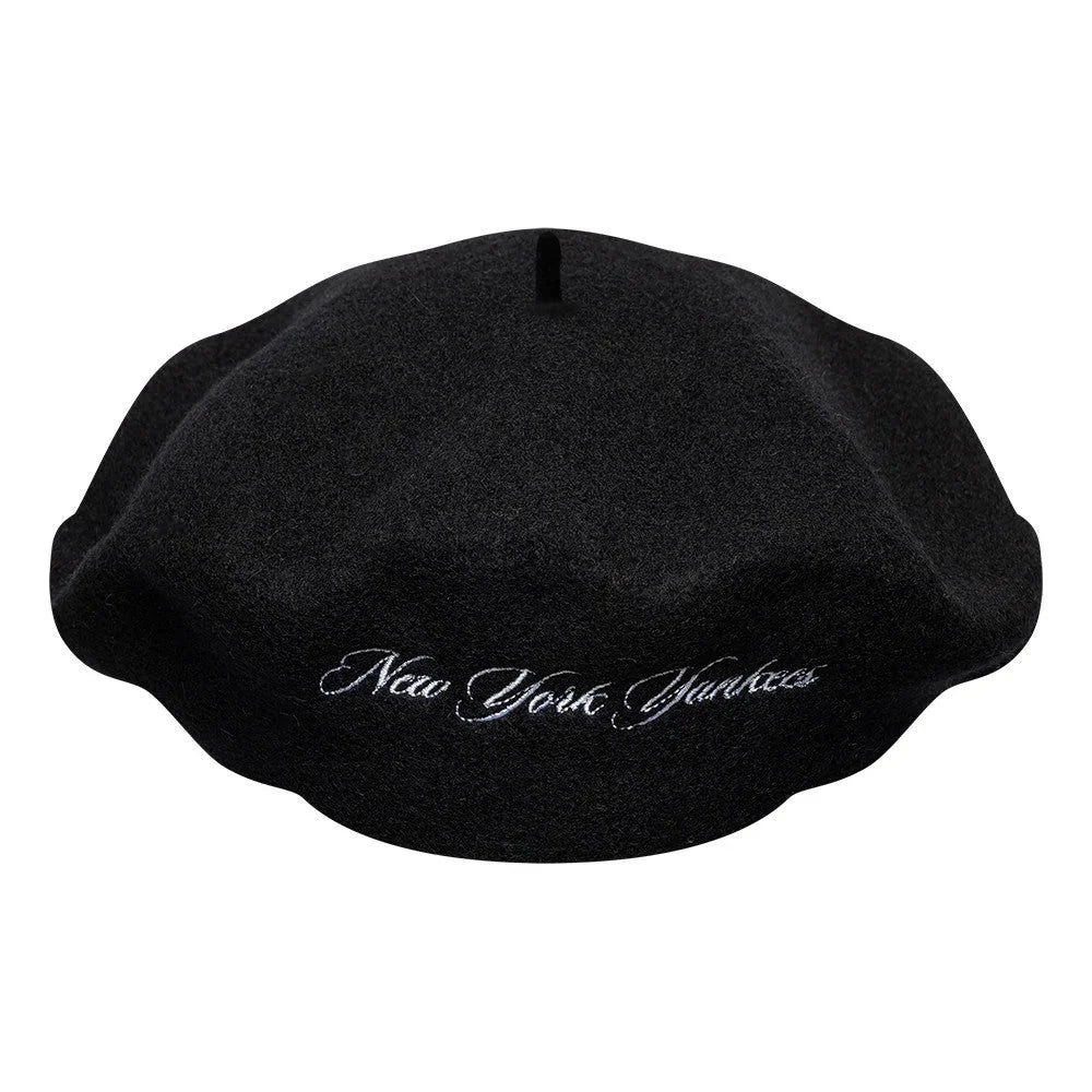 NEW ERA New York Yankees MLB Wool Script Black Beret 60915736