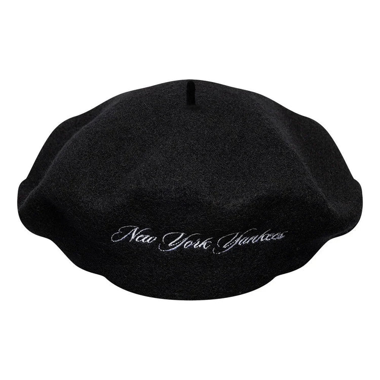 NEW ERA New York Yankees MLB Wool Script Black Beret 60915736
