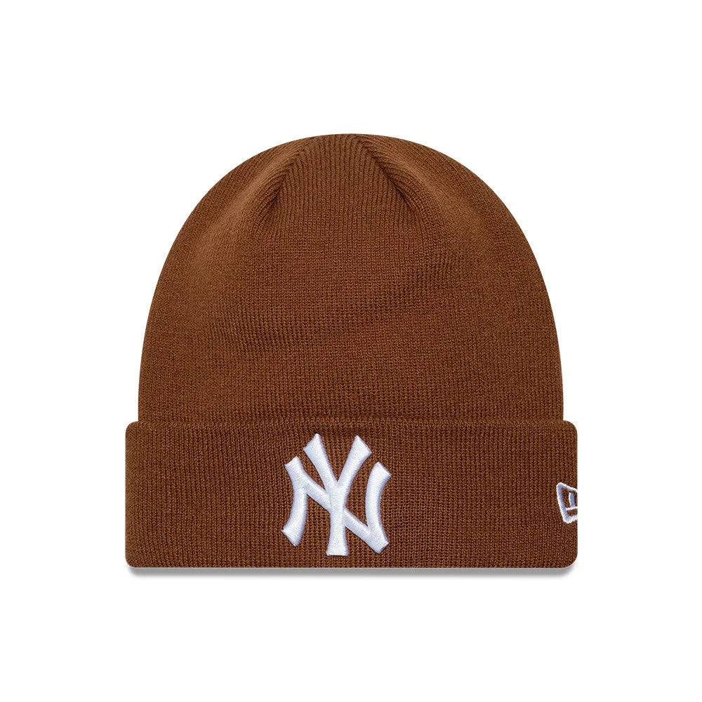 NEW ERA New York Yankees MLB League Essential Brown Cuff Knit Beanie Hat 60915757