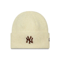 NEW ERA New York Yankees Womens MLB Wide Cream Cuff Knit Beanie Hat 60915815