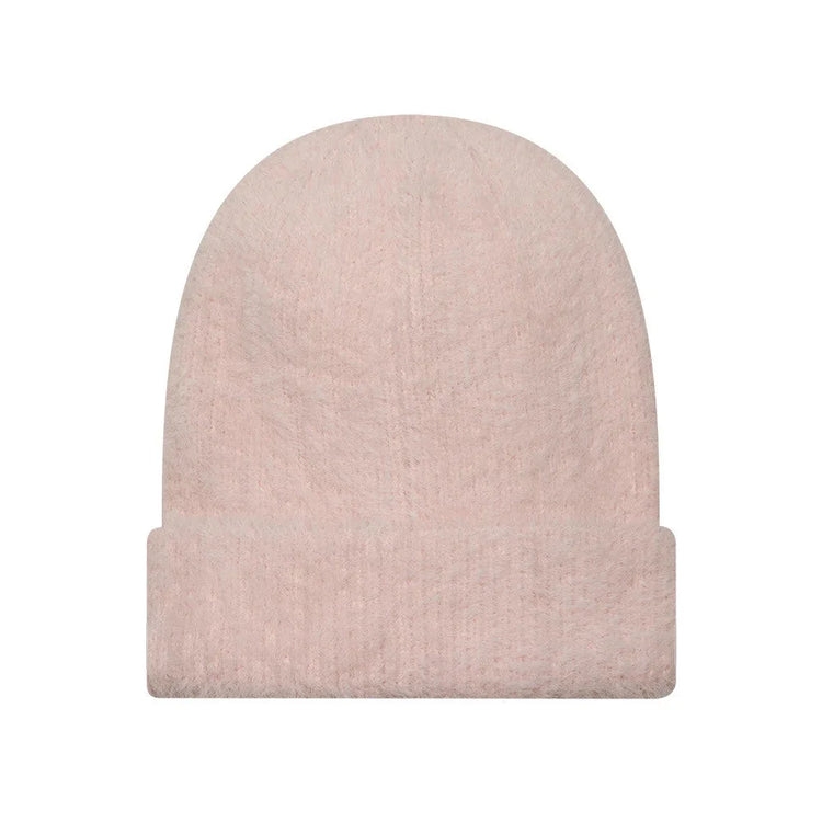 NEW ERA Yankees Womens MLB Fluffy Mohair Pastel Pink Cuff Knit Beanie Hat 60915884