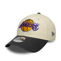 NEW ERA LA Lakers NBA Colourblock Cream & Black 9FORTY Adjustable Cap 60915904
