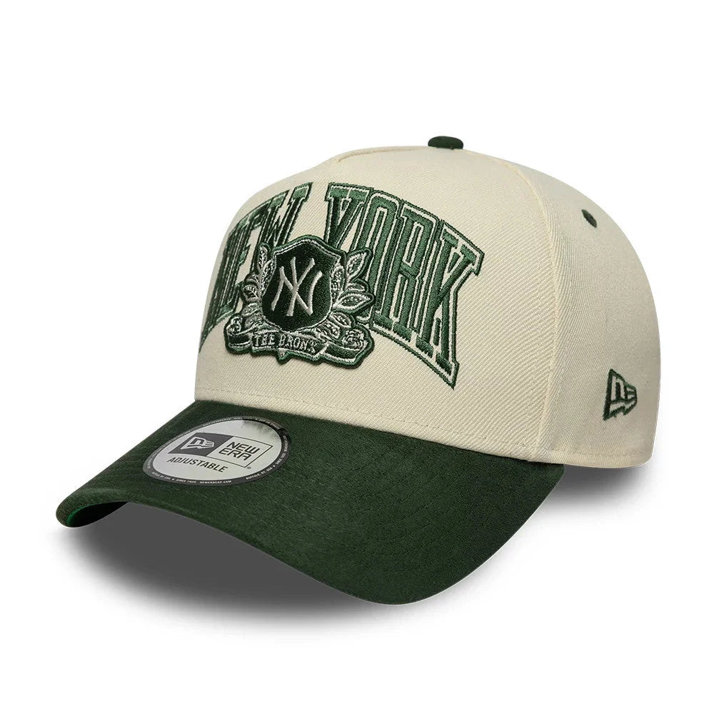 NEW ERA New York Yankees MLB Suede Cream & Green 9FORTY E-Frame Adjustable Cap 60915996