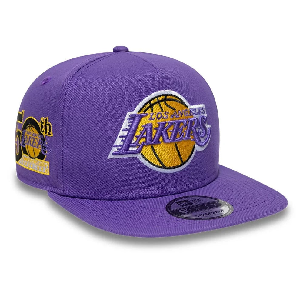 NEW ERA LA Lakers NBA Hardwood Classic Purple 9FIFTY A-Frame Snapback Adjustable Cap 60954786