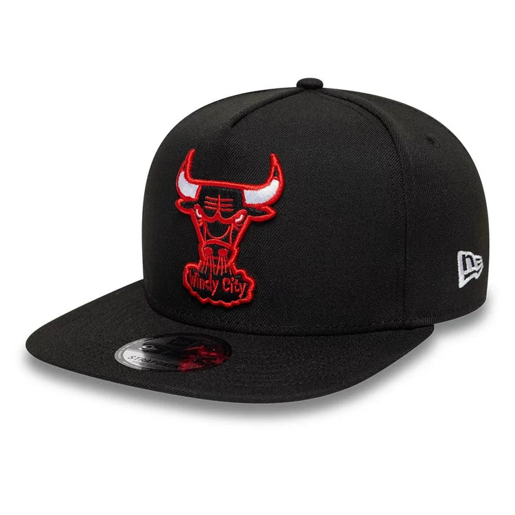 NEW ERA Chicago Bulls NBA Hardwood Classic Black 9FIFTY A-Frame Snapback Adjustable Cap 60954797