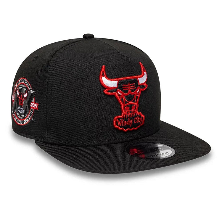 NEW ERA Chicago Bulls NBA Hardwood Classic Black 9FIFTY A-Frame Snapback Adjustable Cap 60954797