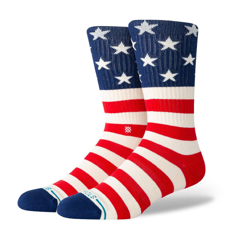 STANCE The Fourth St Crew Socks White Red Blue 62US0000015S-RED